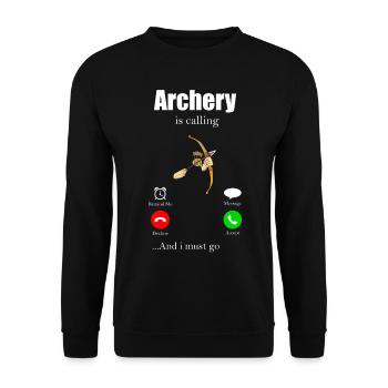 Archery Archer Gift Bow Bow - Unisex Sweatshirt - black - Front - Alina (178cm) & Michal (187cm)
