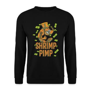 Fish Tank Aquarium Shrimp Pimp - Unisex Sweatshirt - black - Front - Alina (178cm) & Michal (187cm)