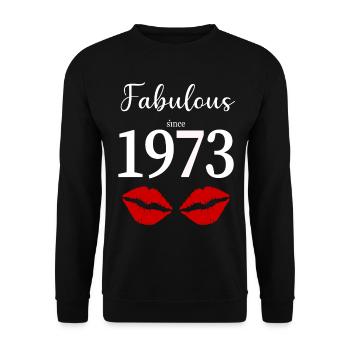 1973 - Sweat-shirt Unisexe - noir - Devant - Alina (178cm) & Michal (187cm)