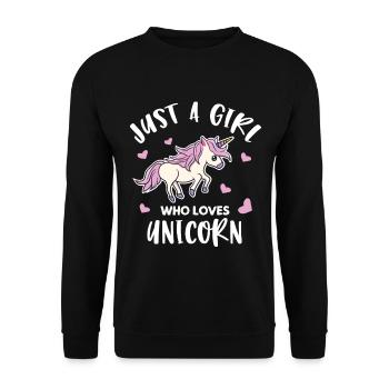 Unicorn Licorne Cheval Fabelwesen Unicorns - Sweat-shirt Unisexe - noir - Devant - Alina (178cm) & Michal (187cm)