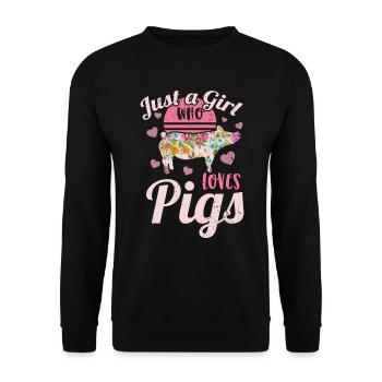 Porc cochons porcs porcins - Sweat-shirt Unisexe - noir - Devant - Alina (178cm) & Michal (187cm)