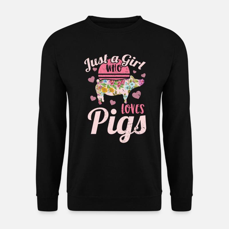 Schwein Schweinchen Schweine Hausschwein - Unisex Pullover - Schwarz
