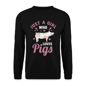 Porc cochons porcs porcins - Sweat-shirt Unisexe - noir - Devant - Alina (178cm) & Michal (187cm)