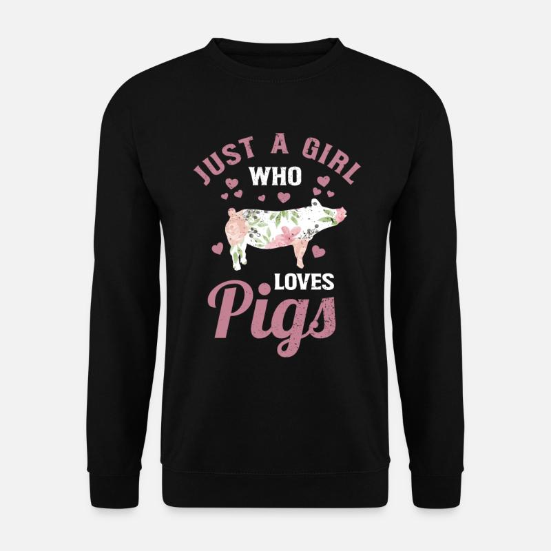 Schwein Schweinchen Schweine Hausschwein - Unisex Pullover - Schwarz