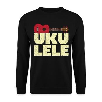 Instrument de musique ukulélé - Sweat-shirt Unisexe - noir - Devant - Alina (178cm) & Michal (187cm)