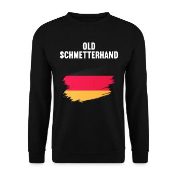Tischtennis Retro Spieler Old Schmetterhand - Unisex Pullover - Schwarz - Vorne - Alina (178cm) & Michal (187cm)