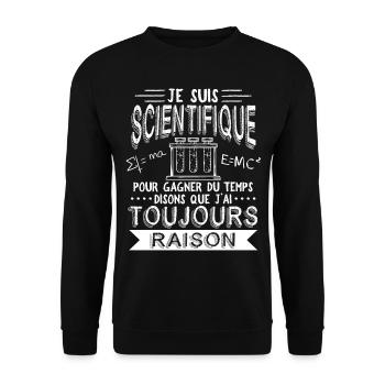 Scientifique Humour Science - Sweat-shirt Unisexe - noir - Devant - Alina (178cm) & Michal (187cm)