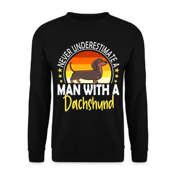 Dachshund Teckel Dogs Dog Lovers Dachshund Man - Unisex Sweatshirt - black - Front - Alina (178cm) & Michal (187cm)