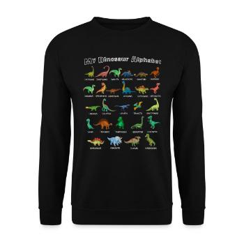 The great Dino ABC - Unisex Sweatshirt - black - Front - Alina (178cm) & Michal (187cm)