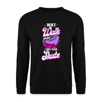 Cool Roller Skating Skate Girl - Unisex Sweatshirt - black - Front - Alina (178cm) & Michal (187cm)