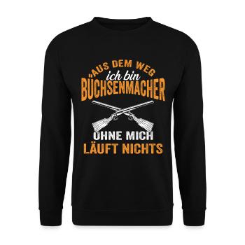 Büchsenmacher Waffenschmied Waffenmacher - Unisex Pullover - Schwarz - Vorne - Alina (178cm) & Michal (187cm)