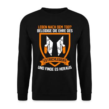 Estrichleger Baustelle Bodenleger - Unisex Pullover - Schwarz - Vorne - Alina (178cm) & Michal (187cm)