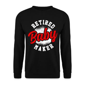 Vasectomy funny Retired Baby Maker - Unisex Sweatshirt - black - Front - Alina (178cm) & Michal (187cm)