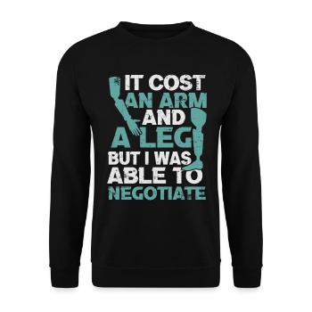 Amputee Humor amputee funny - Unisex Sweatshirt - black - Front - Alina (178cm) & Michal (187cm)