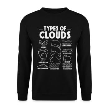 Météorologue Prévisions météorologiques nuages nuages - Sweat-shirt Unisexe - noir - Devant - Alina (178cm) & Michal (187cm)