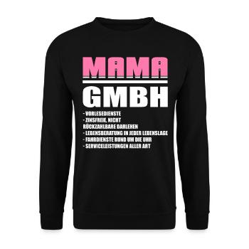 Mama GmbH Mutter Muttertag Geschenk - Unisex Pullover - Schwarz - Vorne - Alina (178cm) & Michal (187cm)