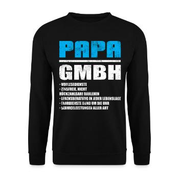 Papa GmbH Vintage - Unisex Pullover - Schwarz - Vorne - Alina (178cm) & Michal (187cm)