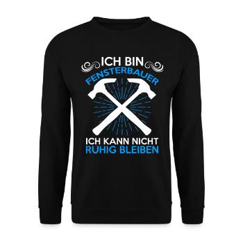 Glaser Baustelle Fensterbauer - Unisex Pullover - Schwarz - Vorne - Alina (178cm) & Michal (187cm)