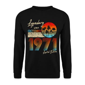 50e anniversaire Vintage 50 Légende Octobre 1971 - Sweat-shirt Unisexe - noir - Devant - Alina (178cm) & Michal (187cm)