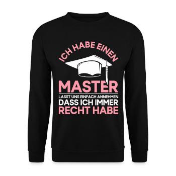 Master Master Master Chapeau Master Drôle de sort - Sweat-shirt Unisexe - noir - Devant - Alina (178cm) & Michal (187cm)