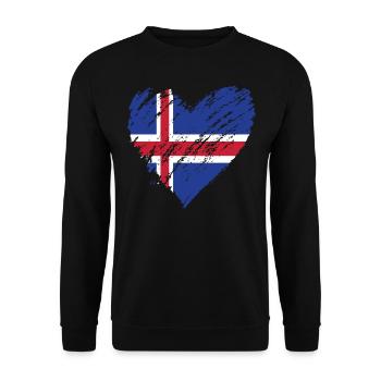 iceland - Unisex Pullover - Schwarz - Vorne - Alina (178cm) & Michal (187cm)