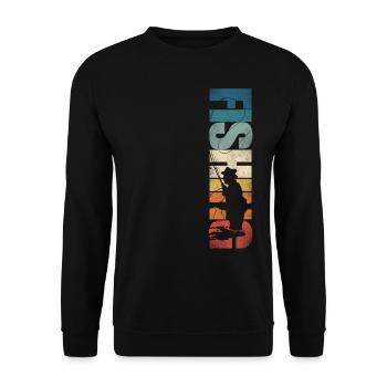Fishing Retro Vintage - Unisex Pullover - Schwarz - Vorne - Alina (178cm) & Michal (187cm)