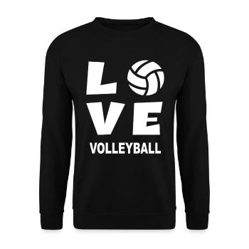 LOVE Volleyball - Volleyballer Beach Volleyball - Unisex Pullover - Schwarz - Vorne - Alina (178cm) & Michal (187cm)