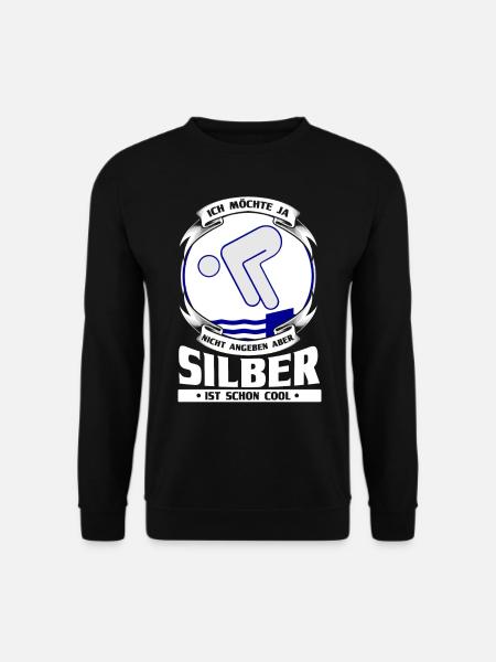Schwimmen Schwimmer Silber Geschenk - Unisex Pullover - Schwarz