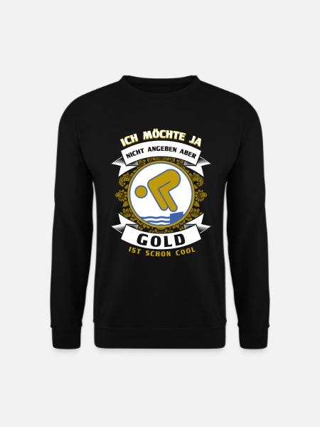 Schwimmen Schwimmer Gold Geschenk - Unisex Pullover - Schwarz