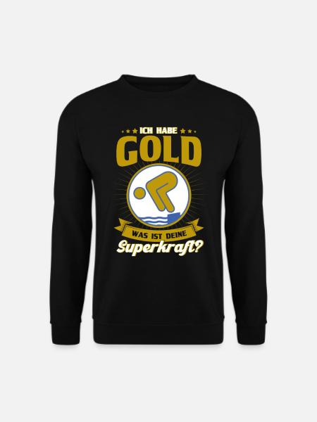 Schwimmer Schwimmprüfung Gold Geschenk - Unisex Pullover - Schwarz