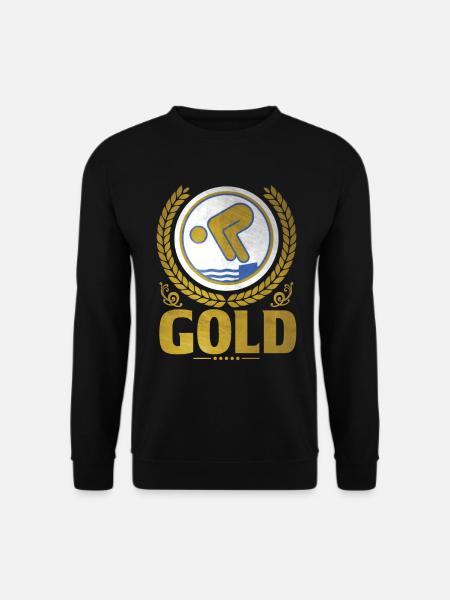 Gold Schwimmprüfung Schwimmer Geschenk - Unisex Pullover - Schwarz