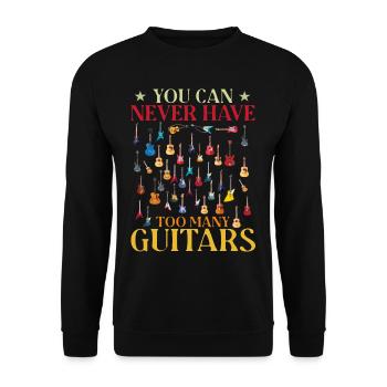 You can never have to many Guitars - Unisex Sweatshirt - black - Front - Alina (178cm) & Michal (187cm)