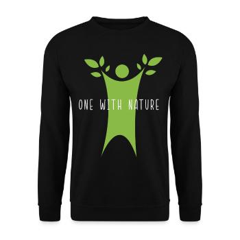 Eins mit der Natur - Unisex Pullover - Schwarz - Vorne - Alina (178cm) & Michal (187cm)