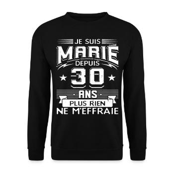 Anniversaire 30 Ans De Mariage - Sweat-shirt Unisexe - noir - Devant - Alina (178cm) & Michal (187cm)