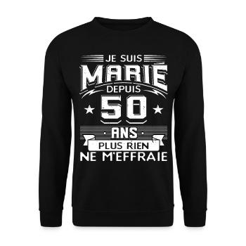Anniversaire 50 Ans De Mariage - Sweat-shirt Unisexe - noir - Devant - Alina (178cm) & Michal (187cm)