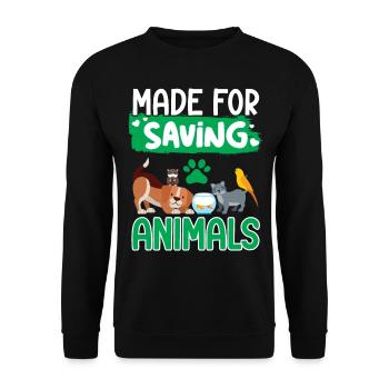 Sauver des animaux, c’est mon truc Vétérinaire - Sweat-shirt Unisexe - noir - Devant - Alina (178cm) & Michal (187cm)