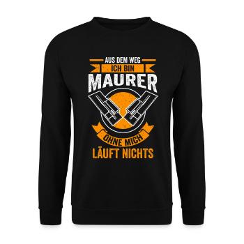 Maurer Baustelle Handwerker - Unisex Pullover - Schwarz - Vorne - Alina (178cm) & Michal (187cm)