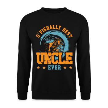 Uncle funny O'Fishally Best Uncle Ever - Unisex Sweatshirt - black - Front - Alina (178cm) & Michal (187cm)