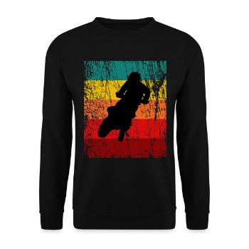 Supermoto / Supermotard / Supermoto Wheelie - Unisex Sweatshirt - black - Front - Alina (178cm) & Michal (187cm)