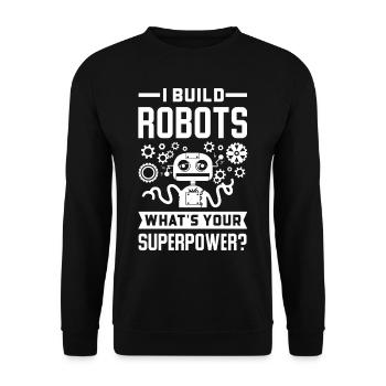 Robotic Robot Gift Engineer Machine Cyborg - Unisex Sweatshirt - black - Front - Alina (178cm) & Michal (187cm)
