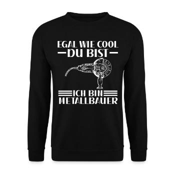 Metallbau Werkstatt Schweißer Metallbauer - Unisex Pullover - Schwarz - Vorne - Alina (178cm) & Michal (187cm)