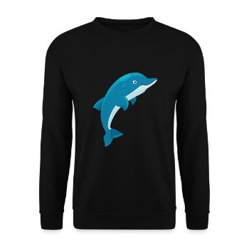 Delfin - Unisex Pullover - Schwarz - Vorne - Alina (178cm) & Michal (187cm)
