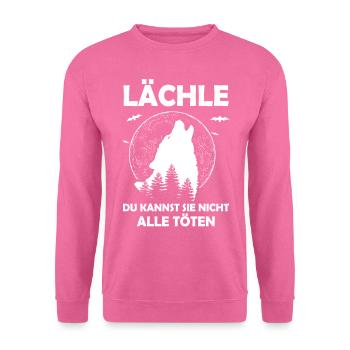 Wolf Tshirt Anführer Führer Rudel Leitwolf Chef - Unisex Pullover - Pink - Vorne
