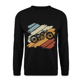 Motorrad Tshirt Biker Kutte Moped Bobber MC Racer - Unisex Pullover - Schwarz - Vorne - Alina (178cm) & Michal (187cm)