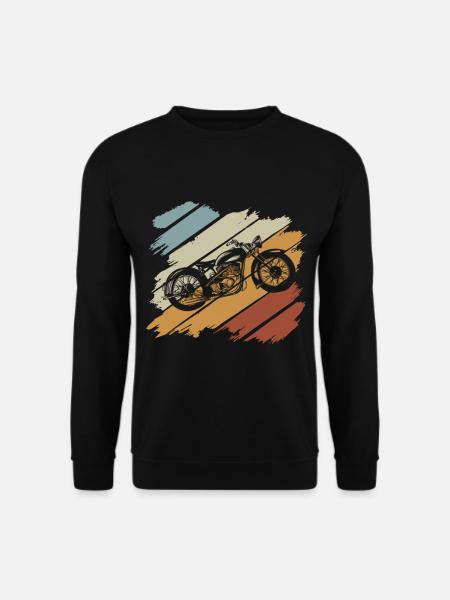 Motorcycle Tshirt Biker Cowl Moped Bobber MC Racer - Unisex Sweatshirt - black