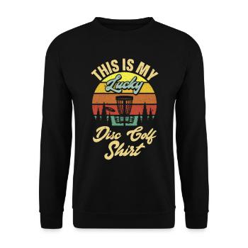 Disc Golf Frisbee Golf Ultimate Frisbee Retro Disc - Unisex Sweatshirt - black - Front - Alina (178cm) & Michal (187cm)