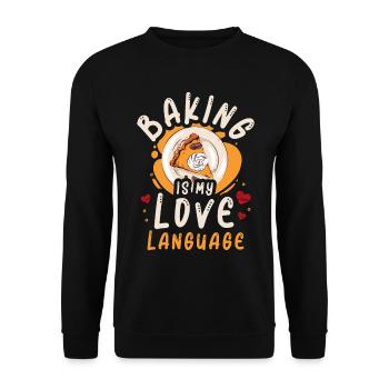 Baking Baking Love Wear Baking is my Love Language - Unisex Sweatshirt - black - Front - Alina (178cm) & Michal (187cm)