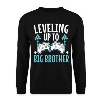 Leveling Up Tp Big Brother - Unisex Sweatshirt - black - Front - Alina (178cm) & Michal (187cm)