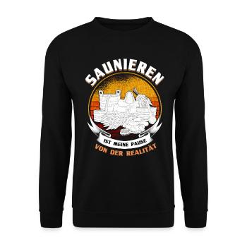 Saunameister Sauna Aufguss Sauna Geschenk - Unisex Pullover - Schwarz - Vorne - Alina (178cm) & Michal (187cm)