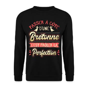 Bretonne Humour pour les femmes de Bretagne - Sweat-shirt Unisexe - noir - Devant - Alina (178cm) & Michal (187cm)